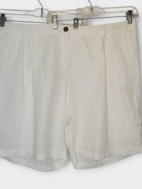 Eileen Fisher Organic Linen Roll Tab Shorts 18 White